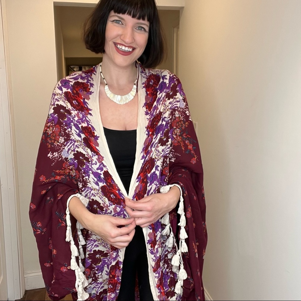Free People Floral Duster One Size